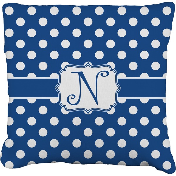 Custom Polka Dots Faux-Linen Throw Pillow 20" (Personalized)