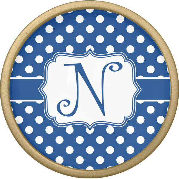 Polka Dots Cabinet Knob - Gold - Front