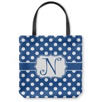Polka Dots Canvas Tote Bag - Large - 18"x18" (Personalized)