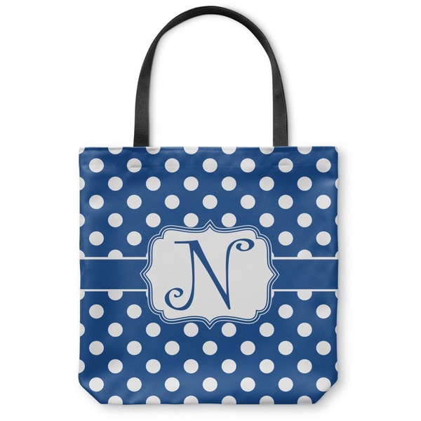Custom Polka Dots Canvas Tote Bag - Medium - 16"x16" (Personalized)