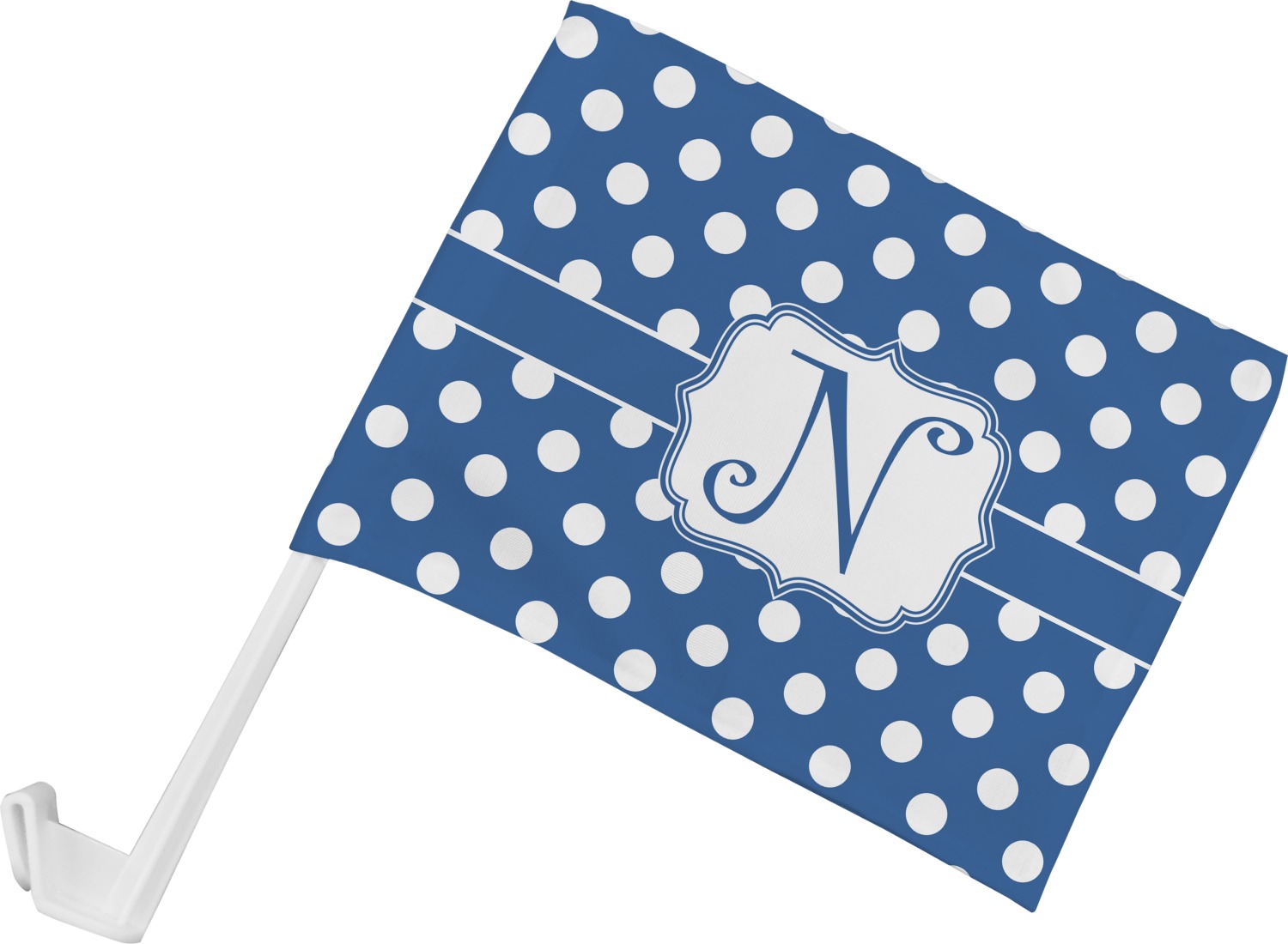 Polka Dots Car Flag (Personalized) YouCustomizeIt