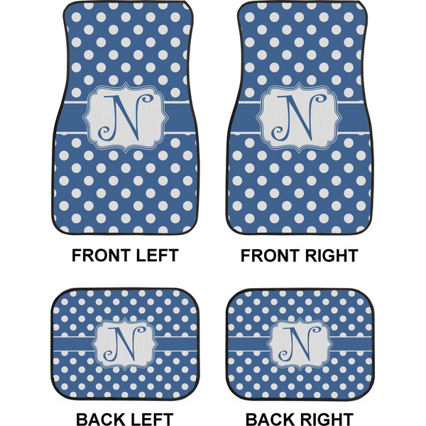 Polka Dots Car Floor Mats Set (2F + 2B)