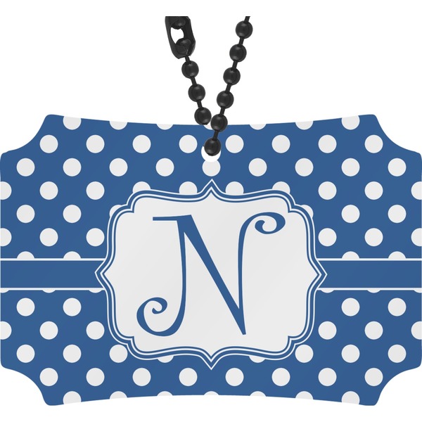 Custom Polka Dots Rear View Mirror Ornament (Personalized)