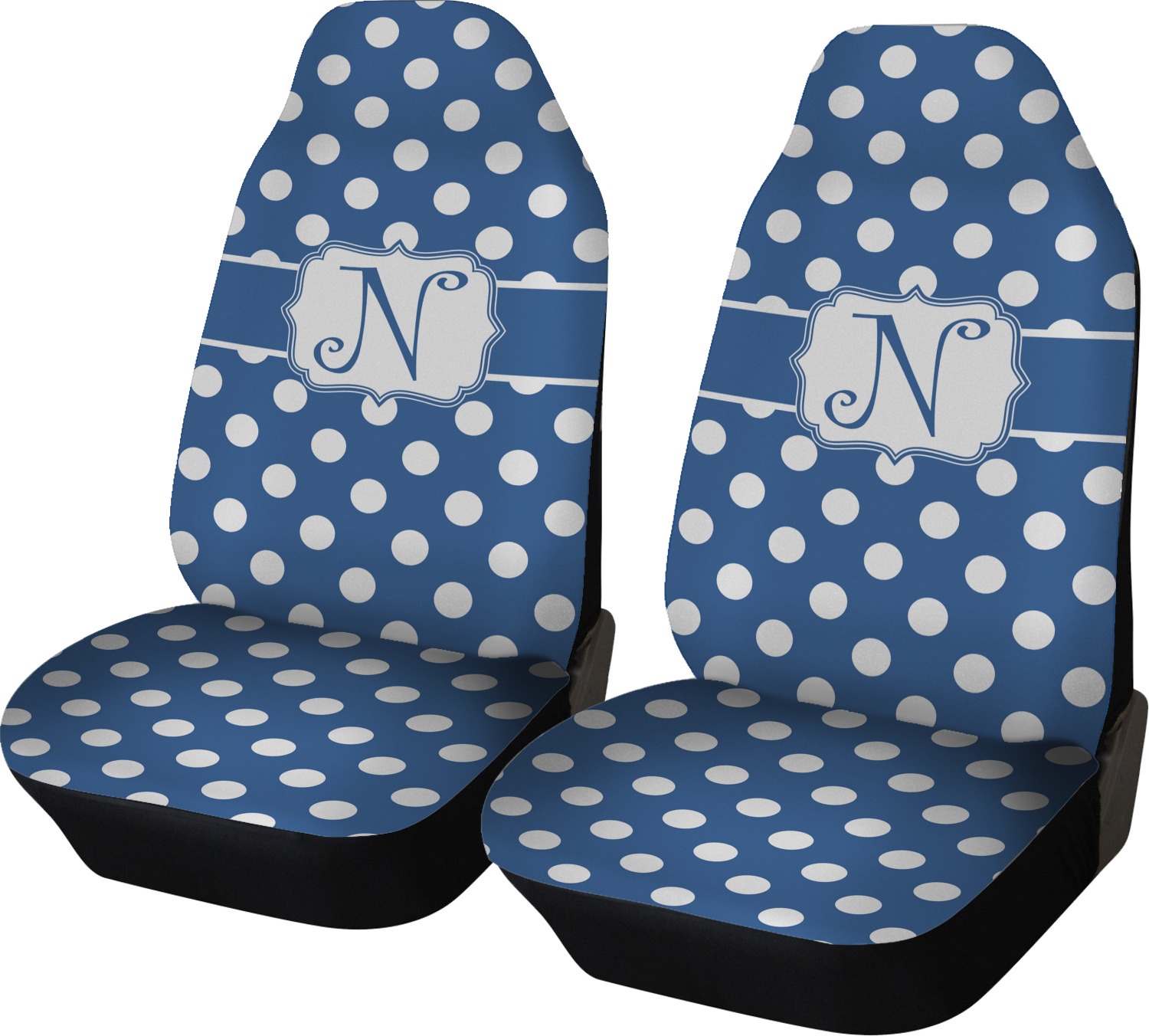 Polka Dots Car Seat Covers (Set of Two) (Personalized) YouCustomizeIt