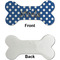 Polka Dots Ceramic Flat Ornament - Bone Front & Back Single Print (APPROVAL)