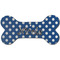 Polka Dots Ceramic Dog Ornament - Front w/ Initial