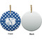Polka Dots Ceramic Flat Ornament - Circle Front & Back (APPROVAL)