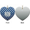 Polka Dots Ceramic Flat Ornament - Heart Front & Back (APPROVAL)