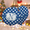 Polka Dots Ceramic Ornament w/ Initial