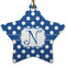 Polka Dots Ceramic Flat Ornament - Star (Front)
