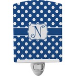 Polka Dots Ceramic Night Light (Personalized)
