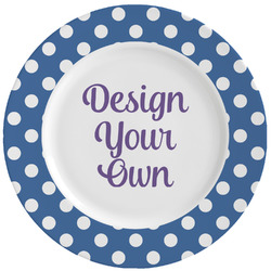 Polka Dots Ceramic Dinner Plates (Set of 4) (Personalized)