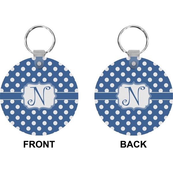 Polka Dots Circle Keychain (Front + Back)