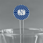 Polka Dots 5.5" Round Plastic Stir Sticks - Clear (Personalized)