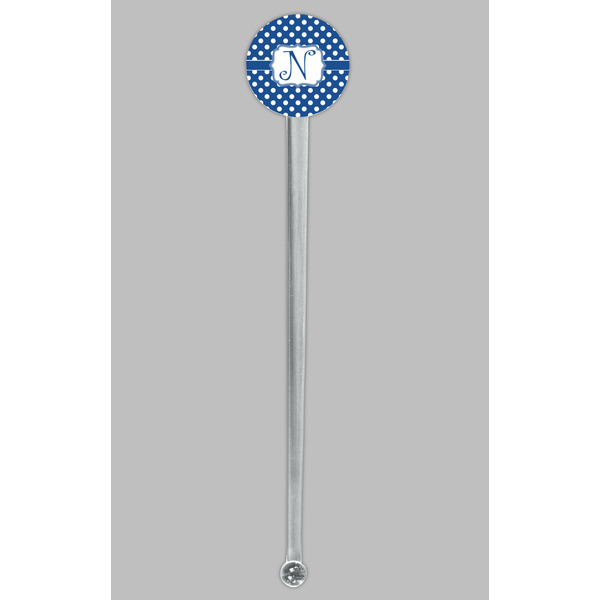 Polka Dots Clear Plastic 7" Stir Stick - Round - Single Stick