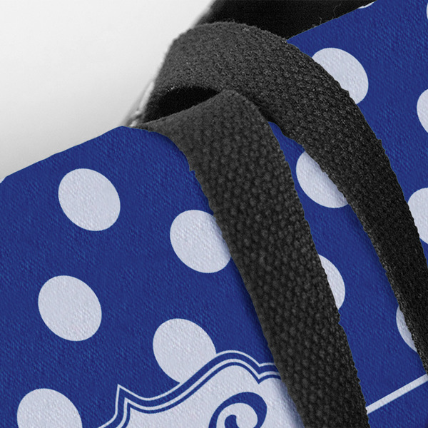 Polka Dots Closeup of Tote w/Black Handles