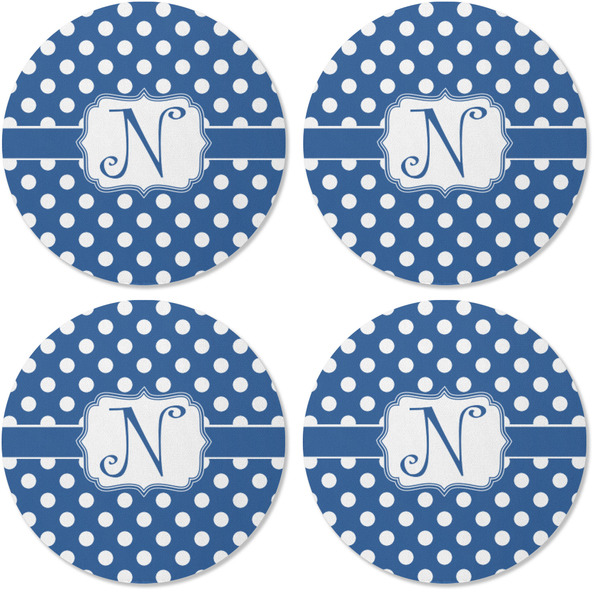 Polka Dots Coaster Round Rubber Back - Apvl