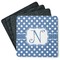 Polka Dots Square Rubber Backed Coasters - Set of 4 (Personalized)