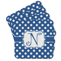 Polka Dots Cork Coaster - Set of 4 w/ Initial