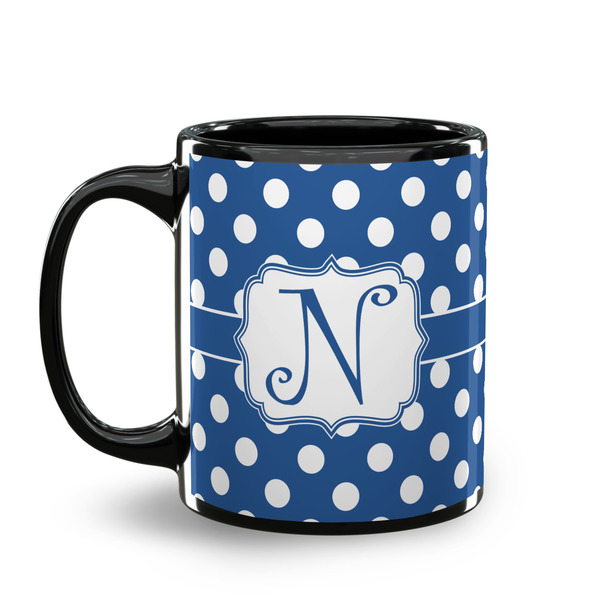 Polka Dots Coffee Mug - 11 oz - Black