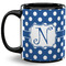 Polka Dots 11 Oz Coffee Mug - Black (Personalized)