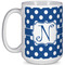 Polka Dots 15 Oz Coffee Mug - White (Personalized)