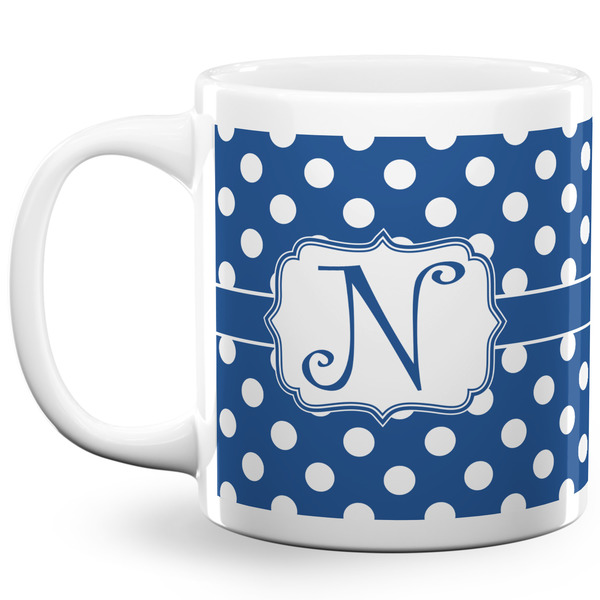 Custom Polka Dots 20 Oz Coffee Mug - White (Personalized)