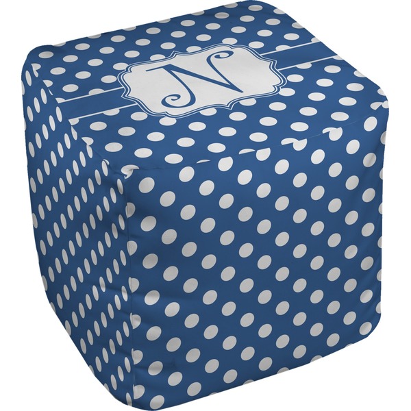 Custom Polka Dots Cube Pouf Ottoman - 18" (Personalized)