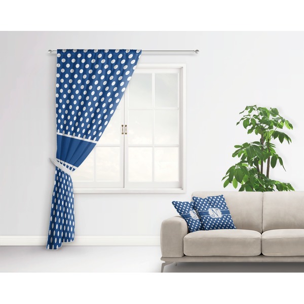 Polka Dots Curtain With Window and Rod - in Room Matching Pillow