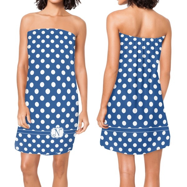 Polka Dots Custom Bath Wrap - Front & Back View