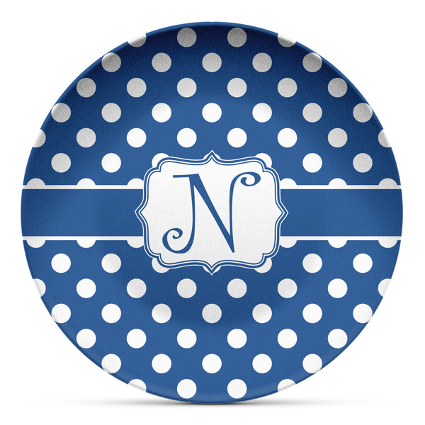 Custom Polka Dots Microwave Safe Plastic Plate - Composite Polymer (Personalized)