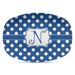 Polka Dots Plastic Platter - Microwave & Oven Safe Composite Polymer (Personalized)