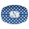 Polka Dots Plastic Platter - Microwave & Oven Safe Composite Polymer (Personalized)
