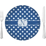 Polka Dots Glass Lunch / Dinner Plate 10" (Personalized)