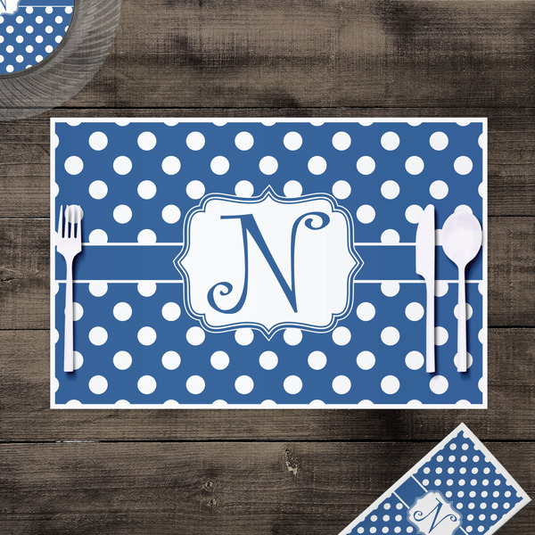 Polka Dots Disposable Paper Placemat - In Context