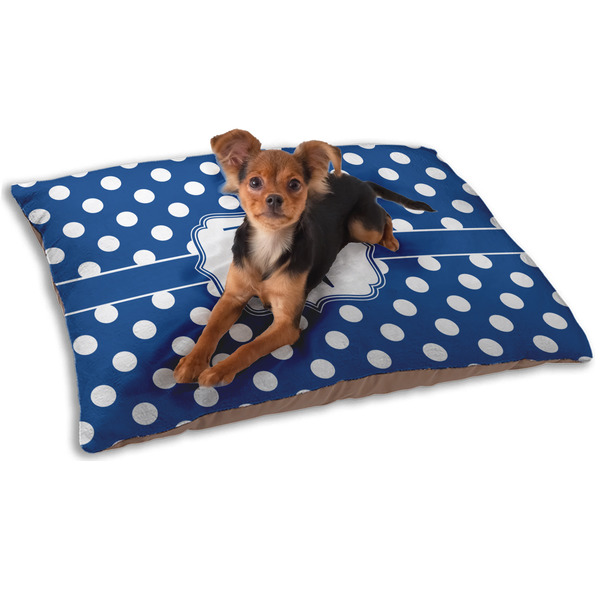 Custom Polka Dots Dog Bed - Small w/ Initial