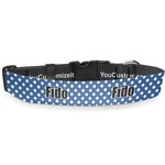 Polka Dots Deluxe Dog Collar - Small (8.5" to 12.5") (Personalized)