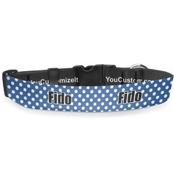 Polka Dots Deluxe Dog Collar - Large (13" to 21") (Personalized)