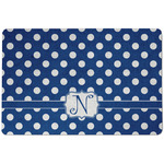 Polka Dots Dog Food Mat w/ Initial
