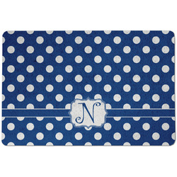 Polka Dots Dog Food Mat w/ Initial
