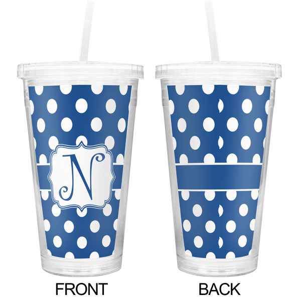 Polka Dots Double Wall Tumbler with Straw - Approval