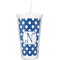 Polka Dots Double Wall Tumbler with Straw (Personalized)