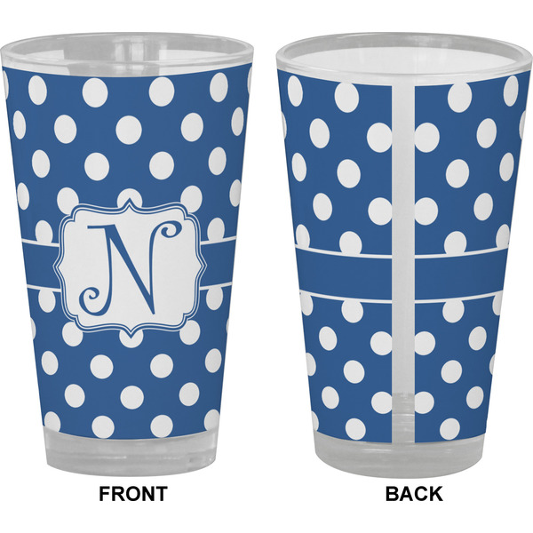 Polka Dots Pint Glass - Full Color - Front & Back Views
