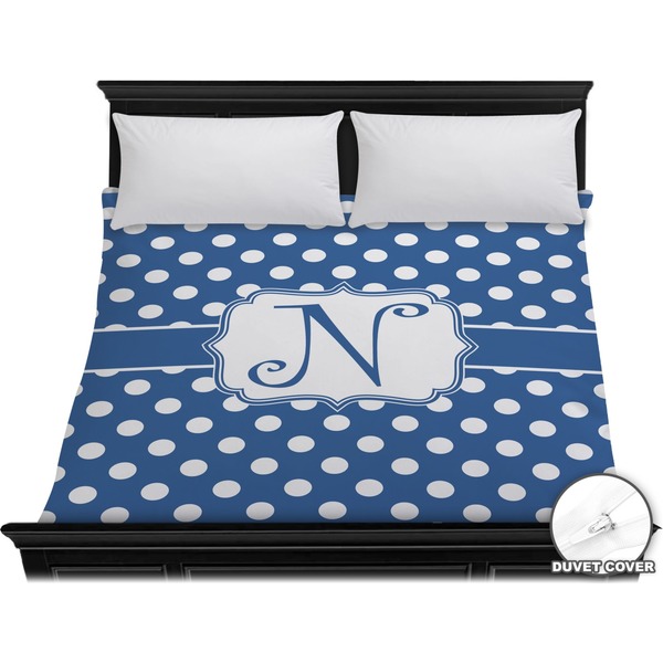 Custom Polka Dots Duvet Cover - King (Personalized)
