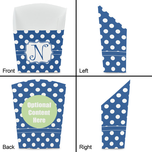 Polka Dots French Fry Favor Box - Front & Back View