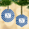 Polka Dots Flat Glass Ornament w/ Initial