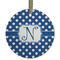 Polka Dots Frosted Glass Ornament - Round
