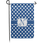 Polka Dots Small Garden Flag - Single Sided w/ Initial