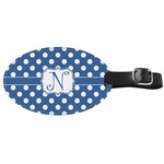 Polka Dots Genuine Leather Oval Luggage Tag (Personalized)