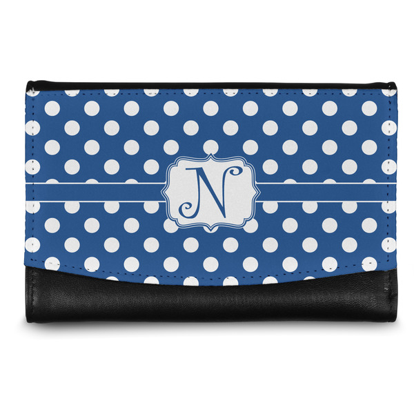 Custom Polka Dots Genuine Leather Women's Wallet - Small (Personalized)